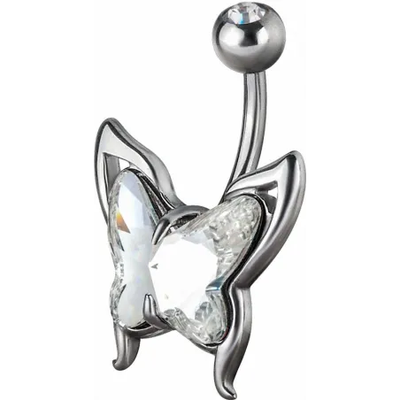 Piercing nombril Crystal Evolution Swarovski Papillon tribal Titane G23