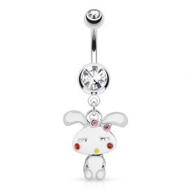 Piercing nombril lapin strass