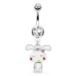 Piercing nombril lapin strass