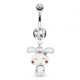 Piercing nombril lapin strass