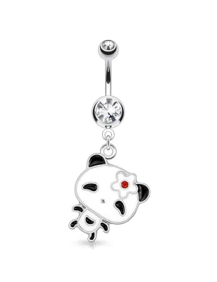 Piercing nombril panda fleur