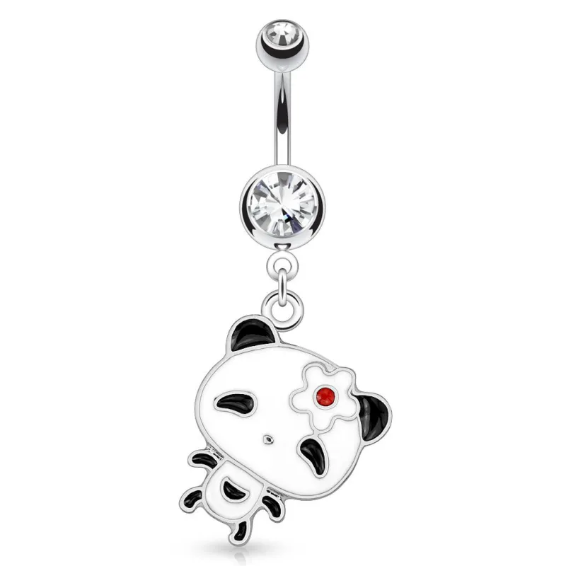 Piercing nombril panda fleur