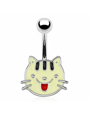 Piercing nombril langue de chat