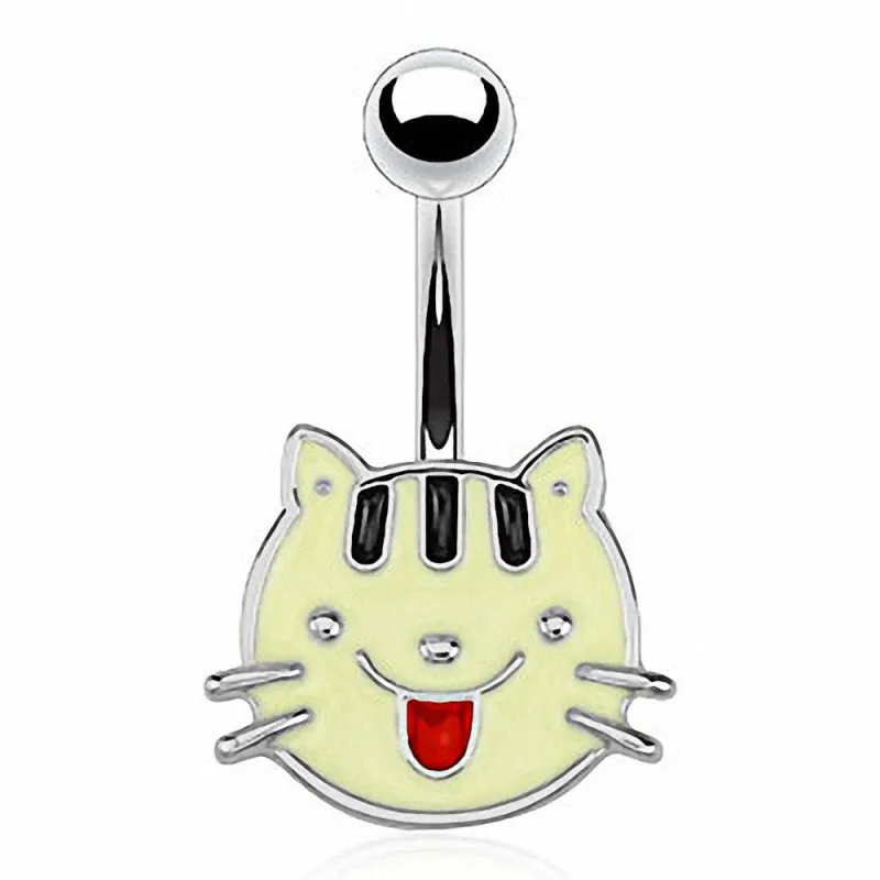 Piercing nombril langue de chat