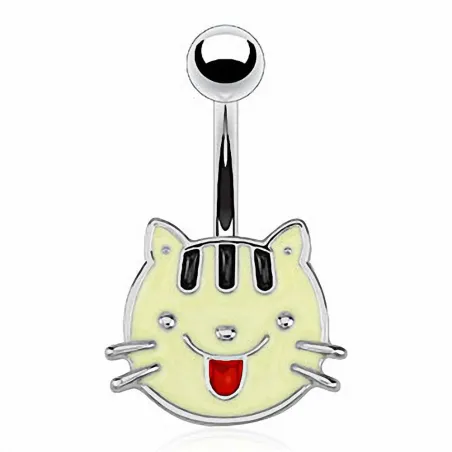 Piercing nombril langue de chat