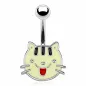 Piercing nombril langue de chat