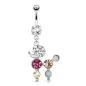 Piercing nombril caniche strass