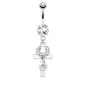 Piercing nombril croix pendentif strass