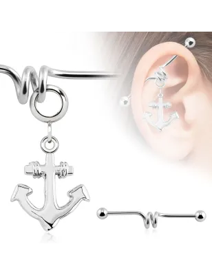 Piercing industriel pendentif ancre marine