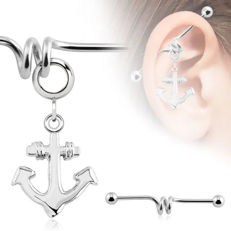 Piercing industriel pendentif ancre marine