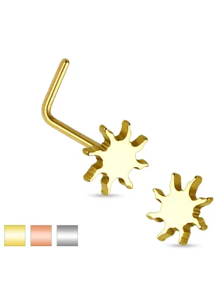 Piercing nez tige en L soleil