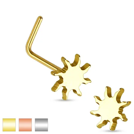 Piercing nez tige en L soleil