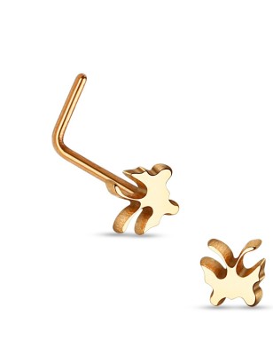 Piercing nez tige en L papillon