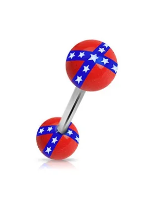 Piercing langue Drapeau Rebelle - Bijou Piercing Langue