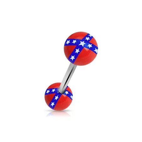 Piercing langue Drapeau Rebelle - Bijou Piercing Langue