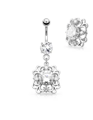 Piercing nombril filigrane floral