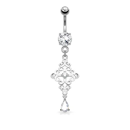 Piercing nombril croix filigrane