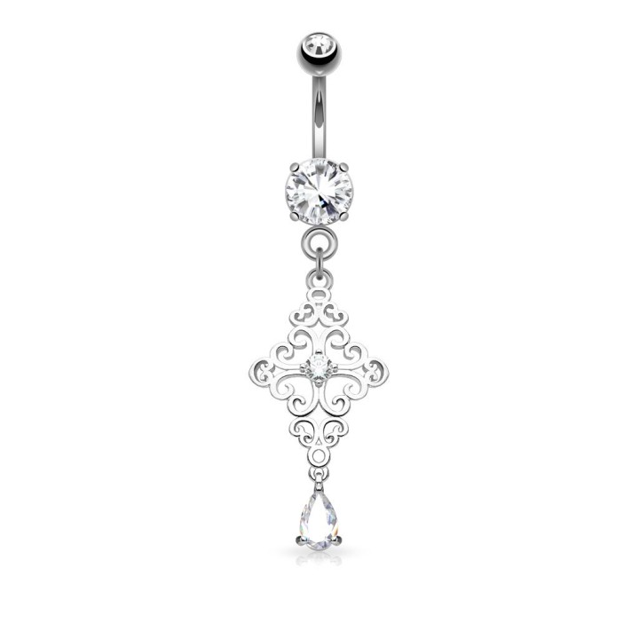 Piercing nombril croix filigrane
