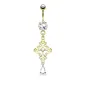 Piercing nombril croix filigrane plaqué or