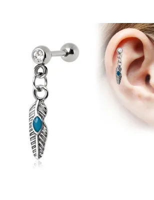 Piercing cartilage hélix plume tribale