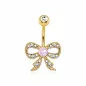 Piercing nombril plaqué or noeud opale