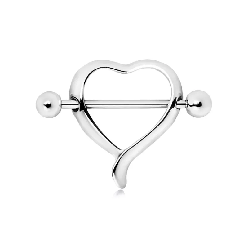 Piercing téton bouclier coeur