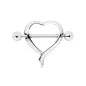 Piercing téton bouclier coeur