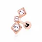 Piercing cartilage plaqué or rose trois carrés