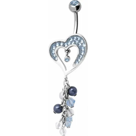 Piercing nombril Crystal Evolution Swarovski Coeur Perles
