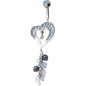 Piercing nombril Swarovski Crystal Evolution Coeur Perles