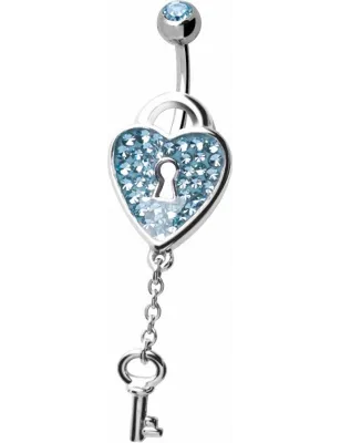 Piercing nombril Crystal Evolution Swarovski Cadenas Coeur