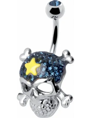 Piercing nombril Crystal Evolution Swarovski Tête de Mort