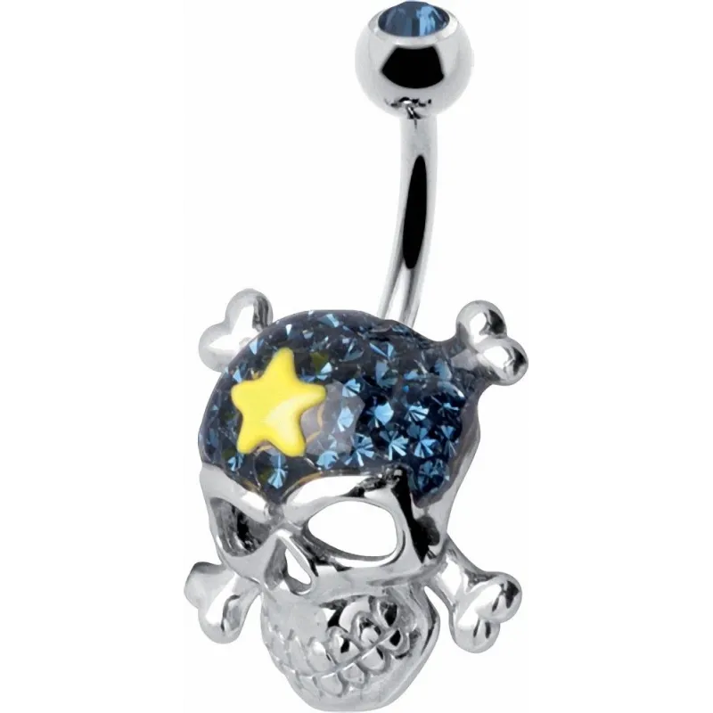 Piercing nombril Crystal Evolution Swarovski Tête de Mort