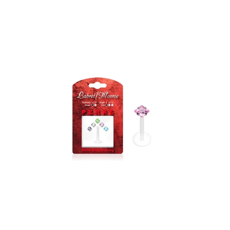 Pack Piercing Labret Bioflex Pierre Carrée