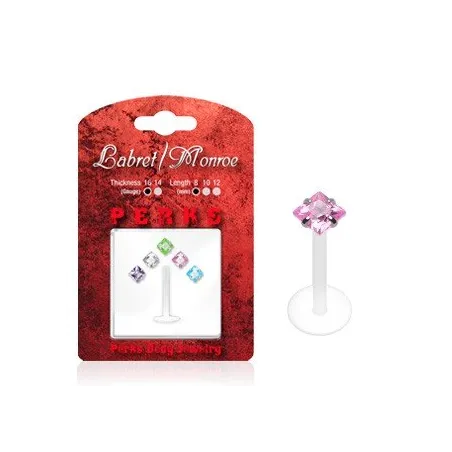 Pack Piercing Labret Bioflex Pierre Carrée - Bijou Piercing Labret
