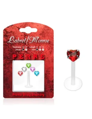 Pack Piercing Labret Bioflex Pierre Cœur - Bijou Piercing Labret