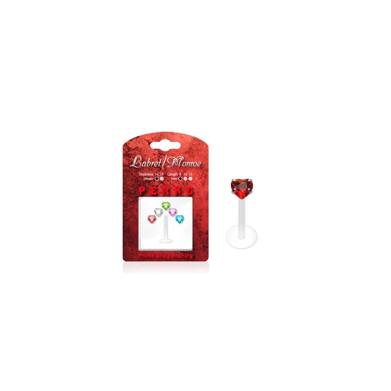 Pack Piercing Labret Bioflex Pierre Cœur