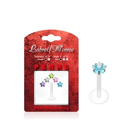 Pack Piercing Labret Bioflex Pierre Etoile - Bijou Piercing Labret