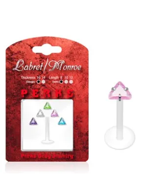 Pack Piercing Labret Bioflex Pierre Triangle - Bijou Piercing Labret