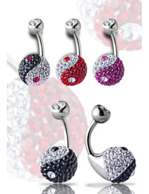 Piercing nombril Crystal Evolution Swarovski Yin et Yang