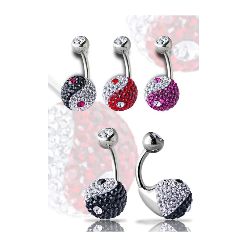 Piercing nombril Crystal Evolution Swarovski Yin et Yang