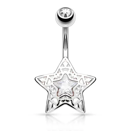 Piercing nombril étoile filigrane