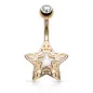 Piercing nombril étoile filigrane or rose