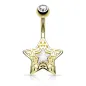 Piercing nombril étoile filigrane plaqué or