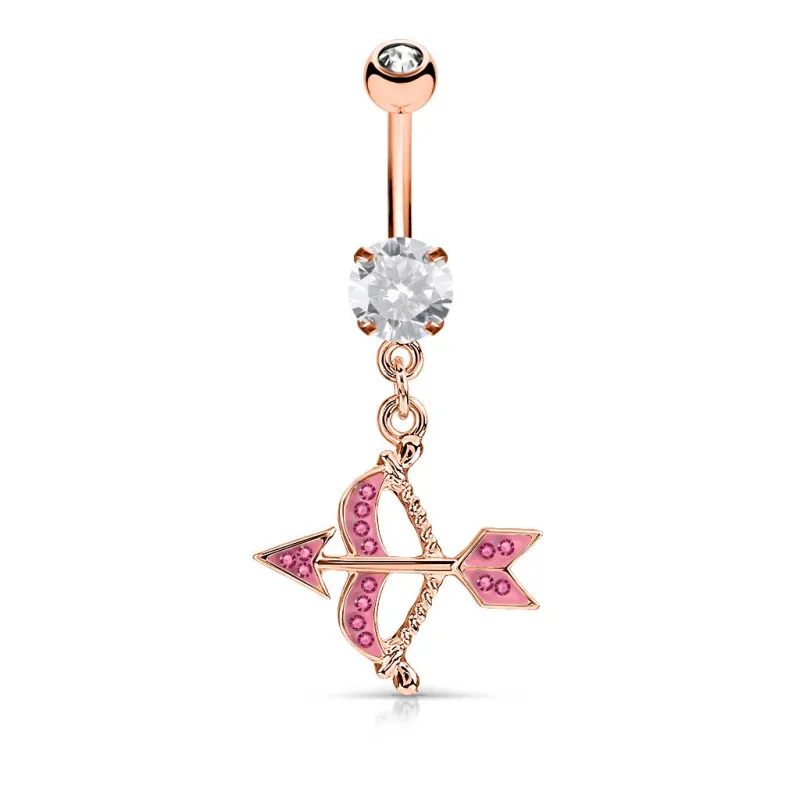 Piercing nombril flèche de cupidon or rose Piercing nombril flèche de cupidon or rose
