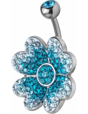Piercing nombril Crystal Evolution Swarovski fleur de trèfle
