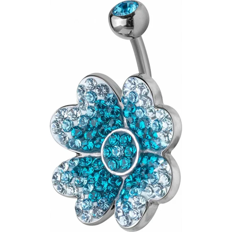 Piercing nombril Crystal Evolution Swarovski fleur de trèfle