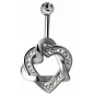 Piercing nombril Crystal Evolution Swarovski Coeurs entrelacés