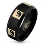 Bague homme acier noir Yin Yang