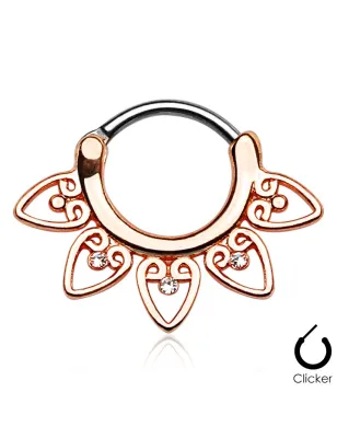Piercing septum tribal or rose